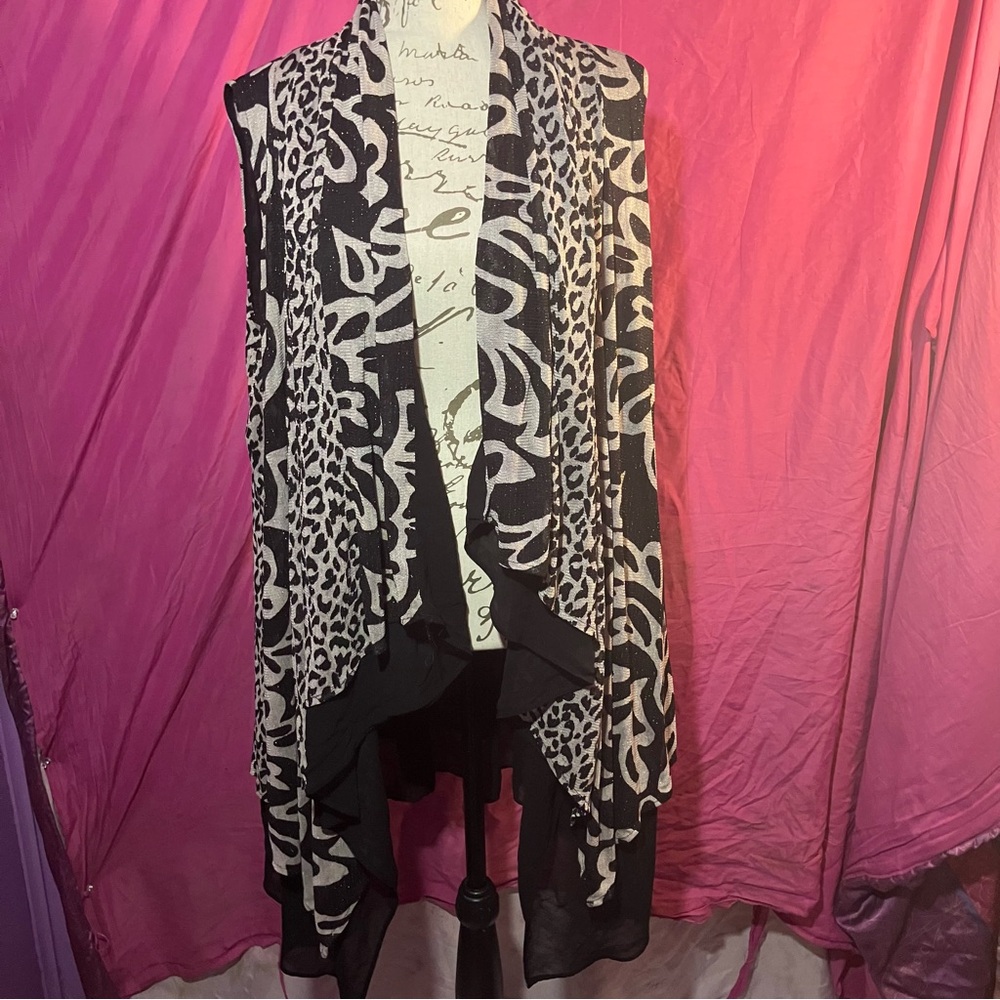 Black and White Animal Print Women's Sweater